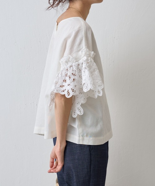 「BEARDSLEY」 7分袖ブラウス FREE ネイビー レディース_画像6