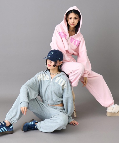 ANAP（アナップ） パーカー ワッペン ロゴ 裏毛 スウェット ジップ