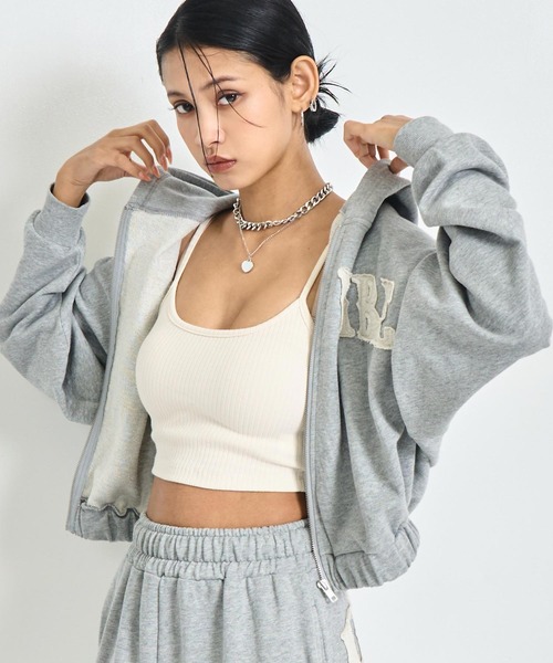 ANAP（アナップ） パーカー ワッペン ロゴ 裏毛 スウェット ジップ