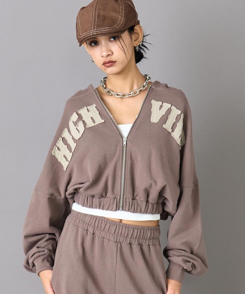 ANAP（アナップ） パーカー ワッペン ロゴ 裏毛 スウェット ジップ