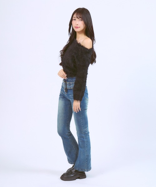 CeLess ニット セーター One-shoulder Shaggy Knit / ワンショルダー