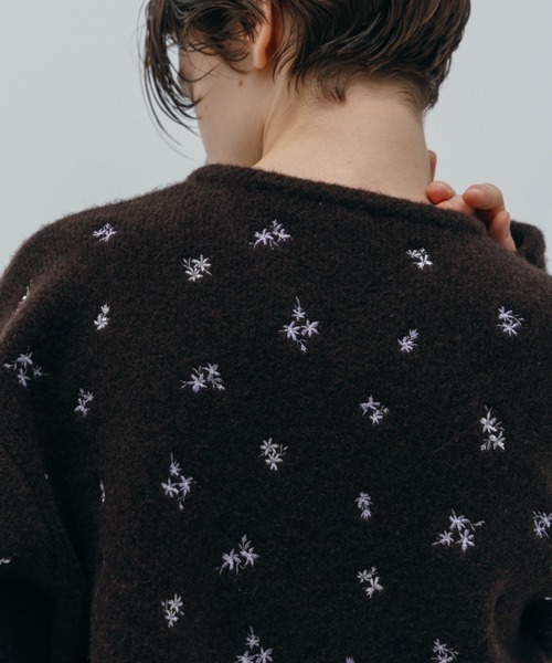 CREDONA（クレドナ） カーディガン FLOWER EMBROIDERY KNIT JACKET