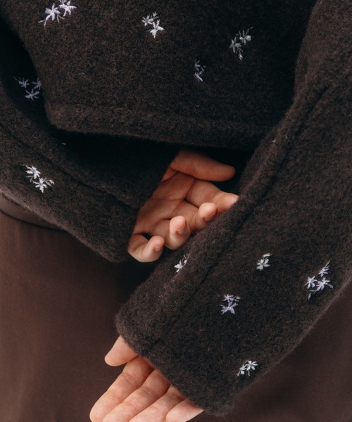 CREDONA（クレドナ） カーディガン FLOWER EMBROIDERY KNIT JACKET