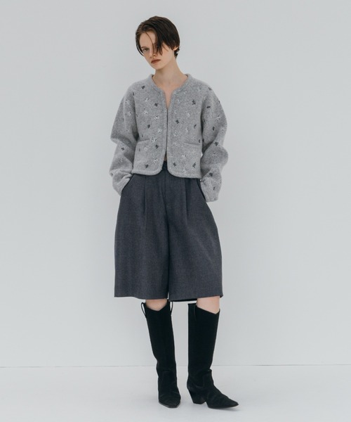 CREDONA（クレドナ） カーディガン FLOWER EMBROIDERY KNIT JACKET