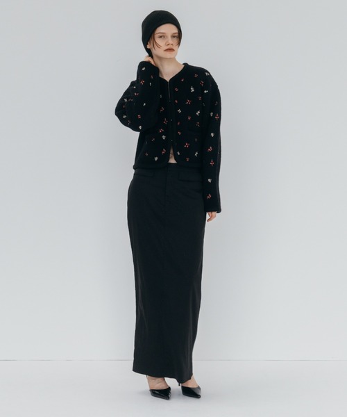 CREDONA（クレドナ） カーディガン FLOWER EMBROIDERY KNIT JACKET