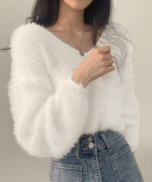 miniministore（ミニミニストア） ニット セーター モヘア調ニット V