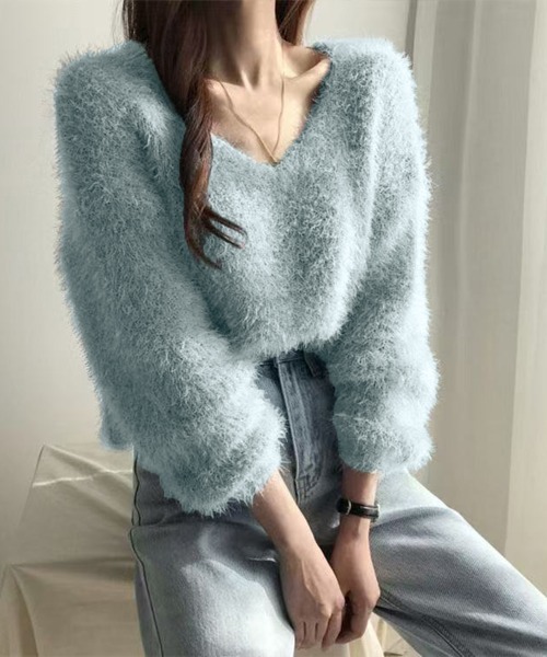 miniministore（ミニミニストア） ニット セーター モヘア調ニット V