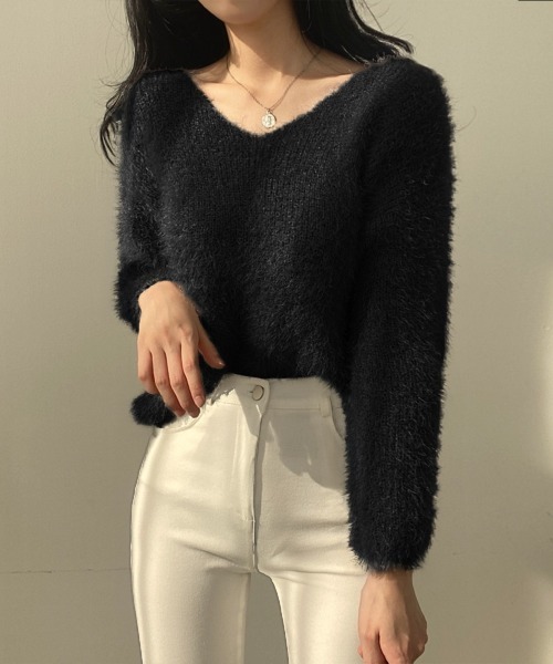 miniministore（ミニミニストア） ニット セーター モヘア調ニット V