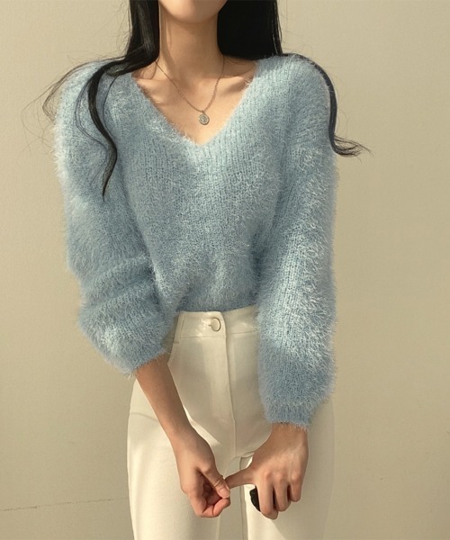 miniministore（ミニミニストア） ニット セーター モヘア調ニット V