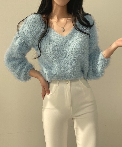 miniministore（ミニミニストア） ニット セーター モヘア調ニット V