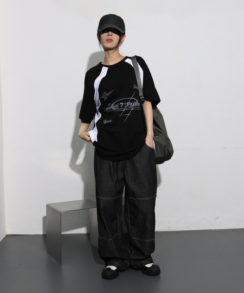 「FOLLOWIN」 半袖Tシャツ FREE アイボリー レディース_画像3