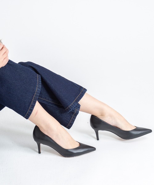 【美品】FABIO RUSCONI ブラック　 ポインテッドトゥ シューズ FABIO RUSCONI（ファビオルスコーニ） パンプス 「FABIO RUSCONI
