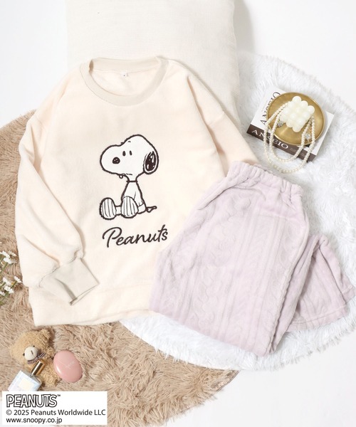 PEANUTS スヌーピー ボアパジャマ 2点セット 箱無し PEANUTS ルーム