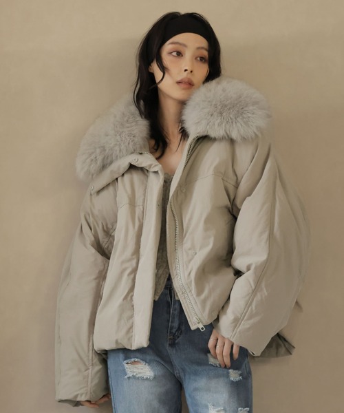 美品✨45R ダウンジャケット 2way ファー くるみボタン S 取外し可 ULYSSES ダウンコート ダウンジャケット 「取り外し可能」2WAYファー