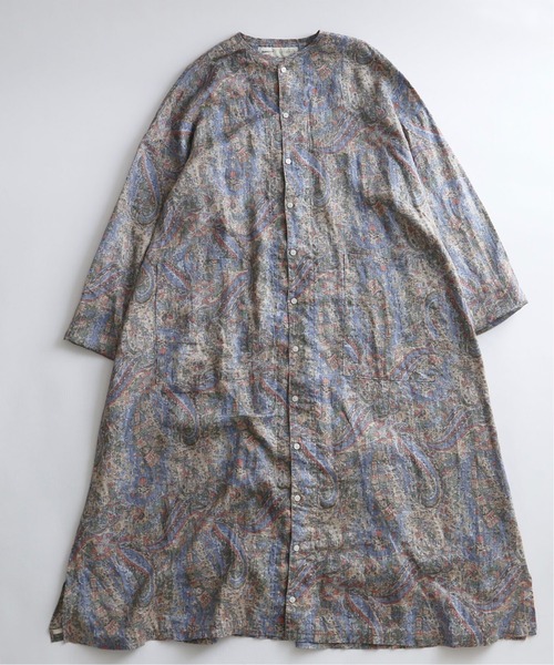 「HARVESTY」 長袖ワンピース 2 ブルー レディース_画像6