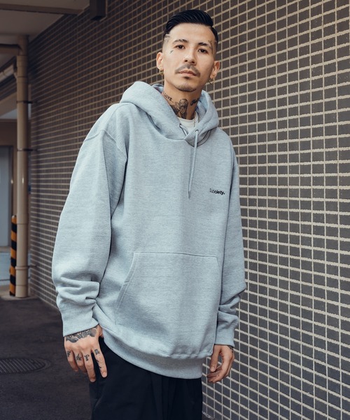 「Subciety」 プルオーバーパーカー LARGE グレー メンズ_画像6