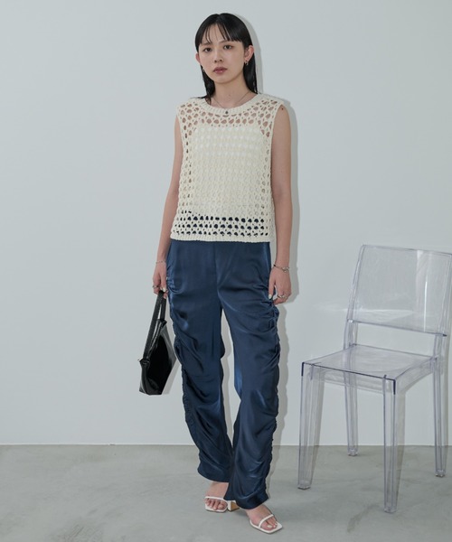 「Aunt Marie's」 イージーパンツ FREE ゴールド レディース_画像2