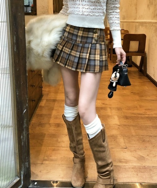 gossip!ロサンゼルス スカート 「Y2Kガーリー」レトロ配色チェック