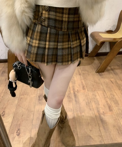 gossip!ロサンゼルス スカート 「Y2Kガーリー」レトロ配色チェック