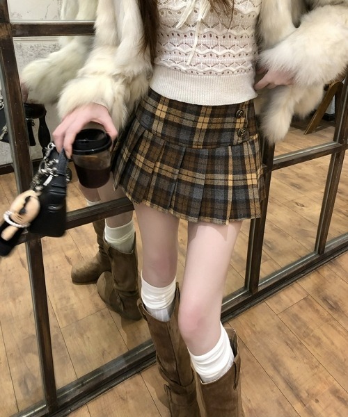 gossip!ロサンゼルス スカート 「Y2Kガーリー」レトロ配色チェック