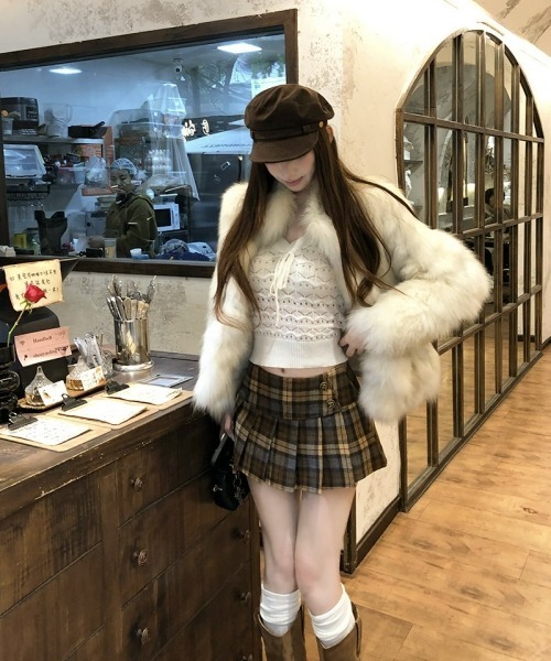 gossip!ロサンゼルス スカート 「Y2Kガーリー」レトロ配色チェック