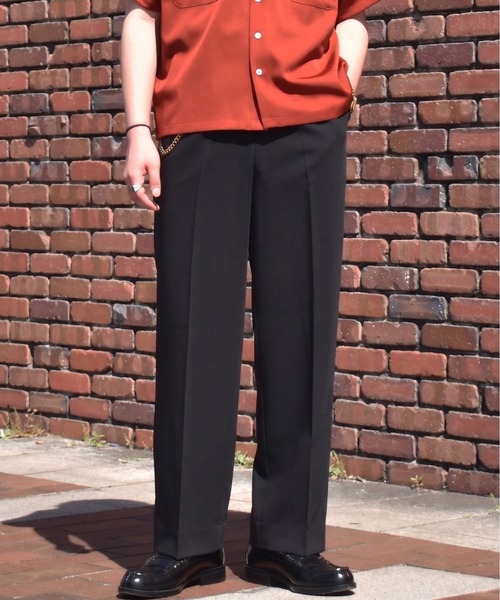 Noen クラシックストレートスラックス ブラック Noen（ノエン） スラックス クラシックストレートスラックス