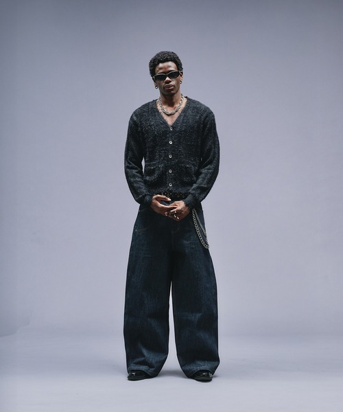 ANDER HUNK カーディガン Dameged Shaggy Knit V-neck Cardigan