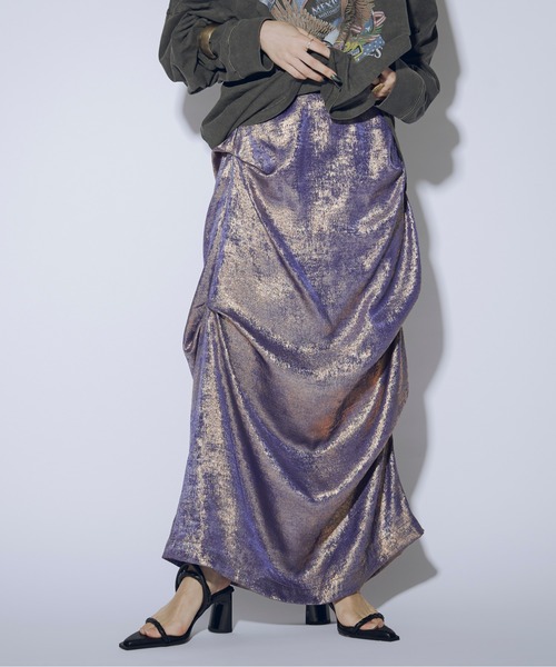 「Ezick」 ロングスカート FREE シルバー レディース_画像7