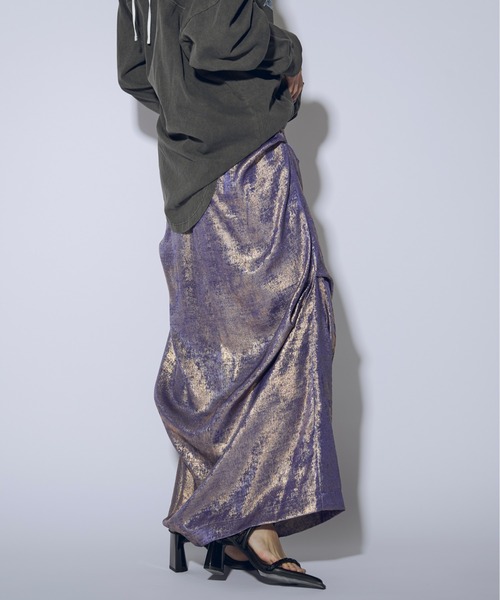 「Ezick」 ロングスカート FREE シルバー レディース_画像8