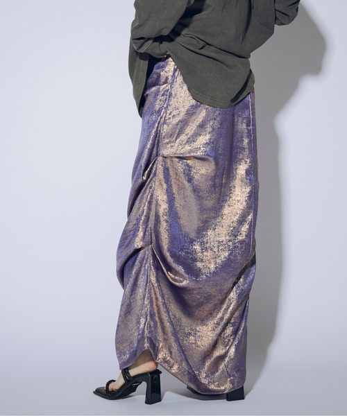 「Ezick」 ロングスカート FREE シルバー レディース_画像9