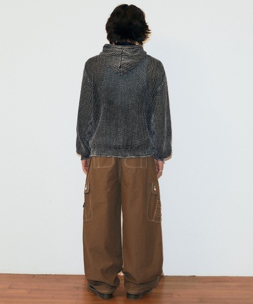 パーカー 「mahagrid/マハグリッド」 Pigment Mesh Zip-Up Knit/ピグメントメッシュジップアップニット レディース_13