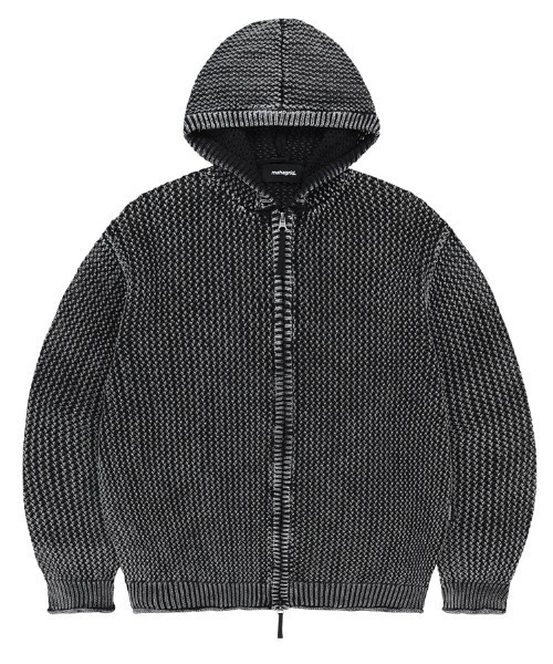 パーカー 「mahagrid/マハグリッド」 Pigment Mesh Zip-Up Knit/ピグメントメッシュジップアップニット レディース_21