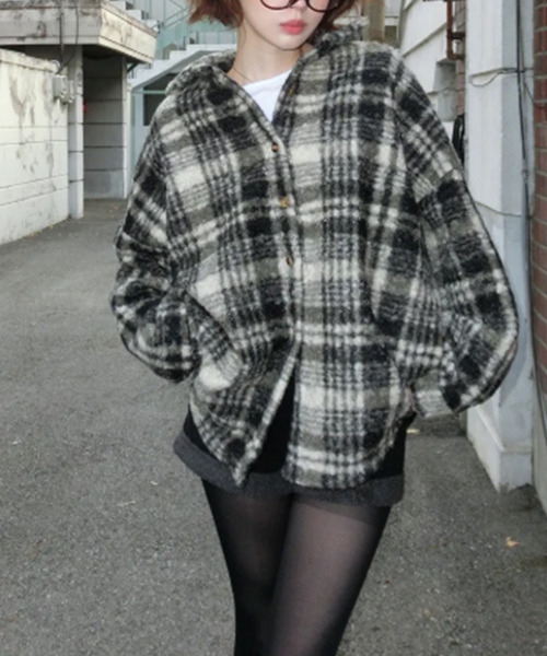 コート アウター チェック柄 シャツジャケット レディース : ZOZOTOWN