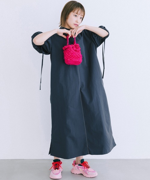 「haco!」 半袖ワンピース X-LARGE ネイビー レディース_画像3