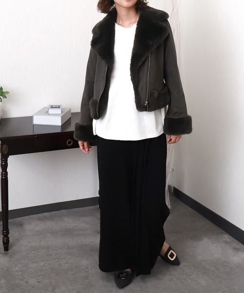 「libelle more」 ブルゾン M アイボリー レディース_画像9