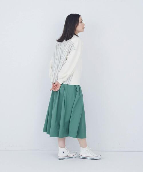 トレーナー スウェット 裏毛×布帛コンビプルオーバー レディース_8