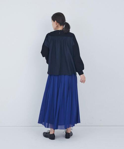 トレーナー スウェット 裏毛×布帛コンビプルオーバー レディース_14