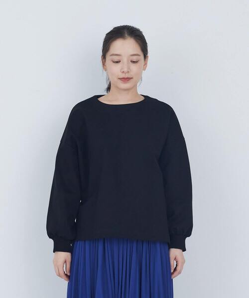 トレーナー スウェット 裏毛×布帛コンビプルオーバー レディース_15