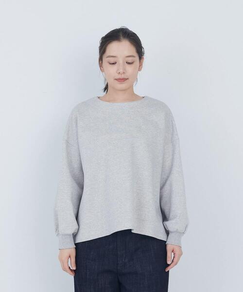 トレーナー スウェット 裏毛×布帛コンビプルオーバー レディース_21