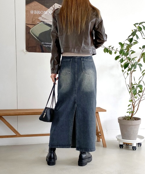 「by muni:r」 デニムスカート MEDIUM ブルー レディース_画像3