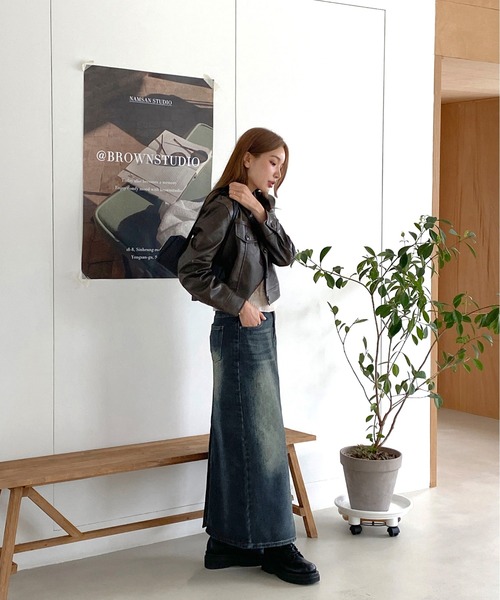 「by muni:r」 デニムスカート MEDIUM ブルー レディース_画像7