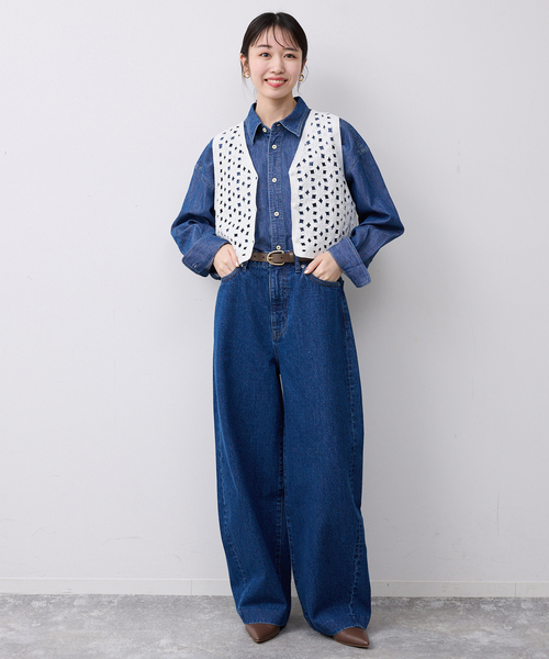 未使用タグ付》スローブイエナ ロング ジレ　ボア ベスト　SLOBE IENA SLOBE IÉNA ネイビー ジレ ベスト ボアスローブイエナ ロング丈 - メルカリ