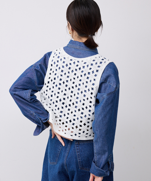 SLOBE IENA（スローブイエナ） ベスト ジレ エンブロイダリーベスト