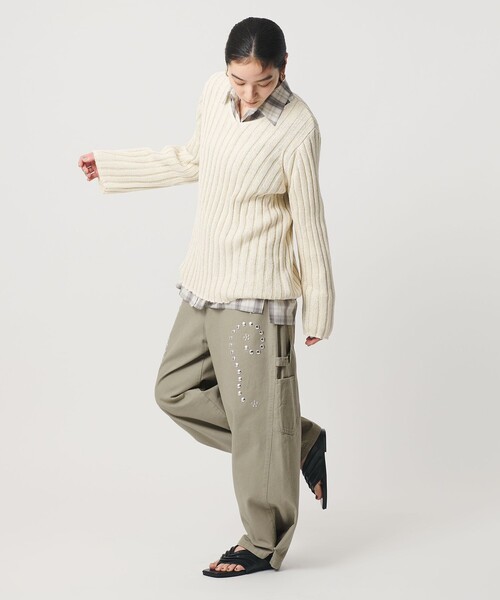 コットン メタルモチーフ ペインターパンツ BEAUTY＆YOUTH UNITED ARROWS パンツ コットン メタルモチーフ