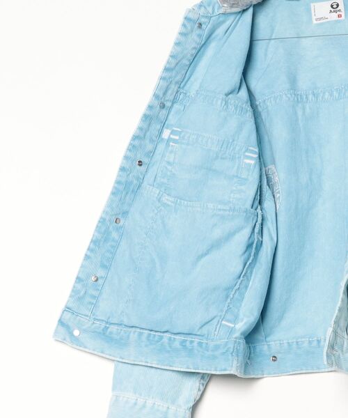 「AAPE BY A BATHING APE」 デニムジャケット MEDIUM ライトブルー メンズ_画像4
