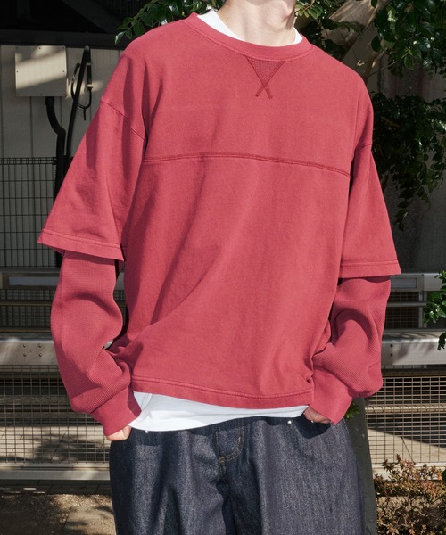 Perushu tシャツ Vintage like thermal layered longt／ヴィンテージ