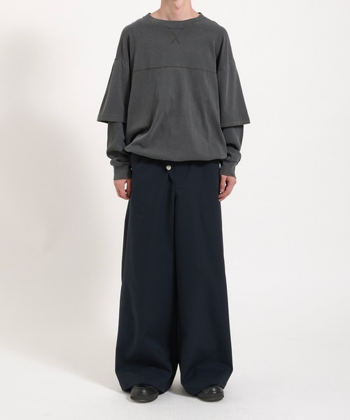 Perushu tシャツ Vintage like thermal layered longt／ヴィンテージ