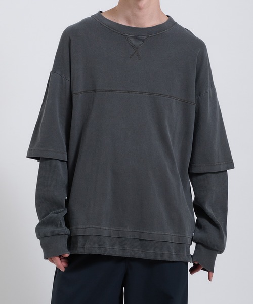 Perushu tシャツ Vintage like thermal layered longt／ヴィンテージ