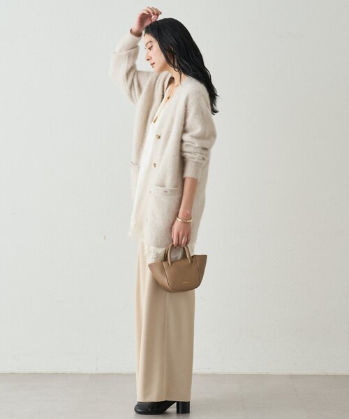 「LOUNGEDRESS」 ニットカーディガン FREE ネイビー レディース_画像3