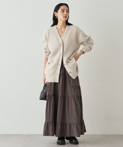 「LOUNGEDRESS」 ニットカーディガン FREE ネイビー レディース_画像5